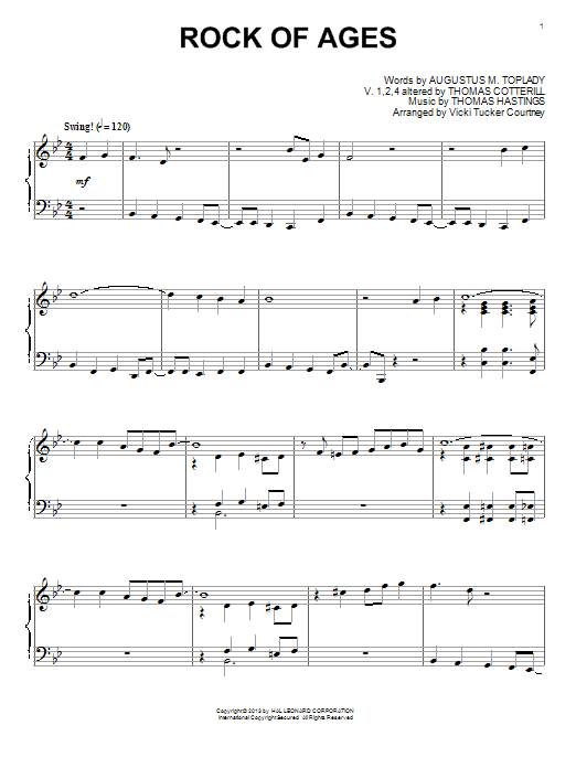 Learn to play Vicki Tucker Courtney Rock Of Ages sheet music for Piano Solo in minutes. Vicki Tucker Courtney Rock Of Ages sheet music notes and chords