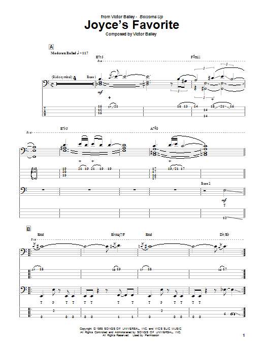 Learn to play Victor Bailey Joyce's Favorite sheet music for Bass Guitar Tab in minutes. Price: 7.8900$ Victor Bailey Joyce's Favorite sheet music notes and chords arranged for Bass Guitar Tab