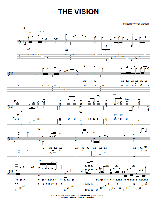 Victor Wooten The Vision sheet music notes and chords. Download Printable PDF.