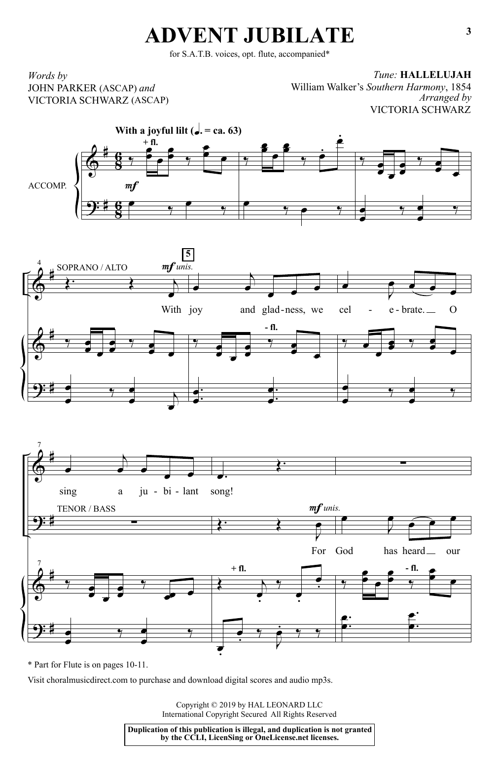 Victoria Schwarz Advent Jubilate sheet music notes and chords. Download Printable PDF.