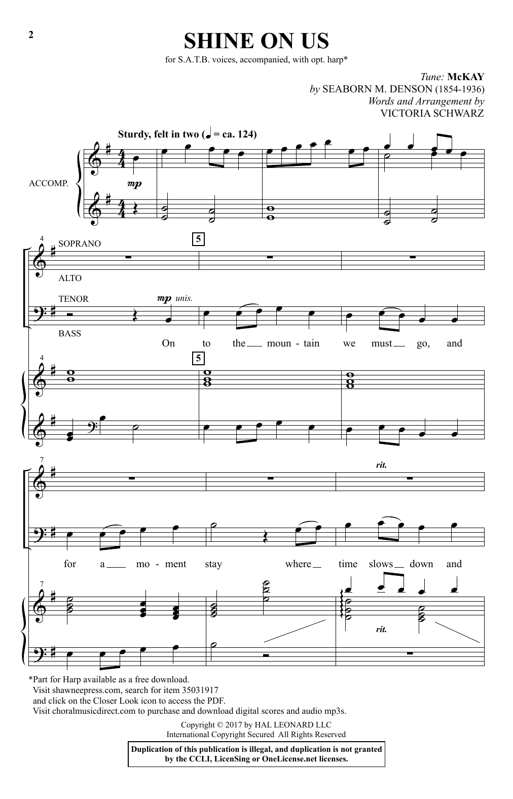 Victoria Schwarz Shine On Us Sheet Music Pdf Notes Chords Sacred Score Satb Choir Download Printable Sku