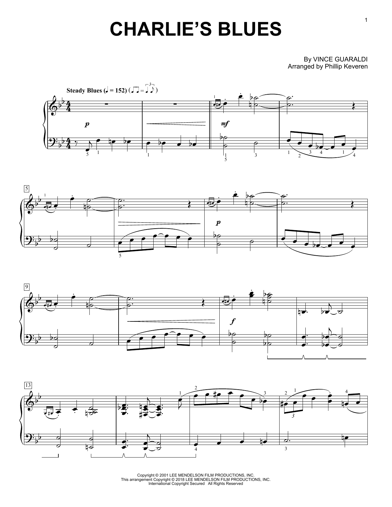 Learn to play Phillip Keveren Charlie's Blues sheet music for Piano Solo in minutes. Price: 6.9900$ Phillip Keveren Charlie's Blues sheet music notes and chords arranged for Piano Solo