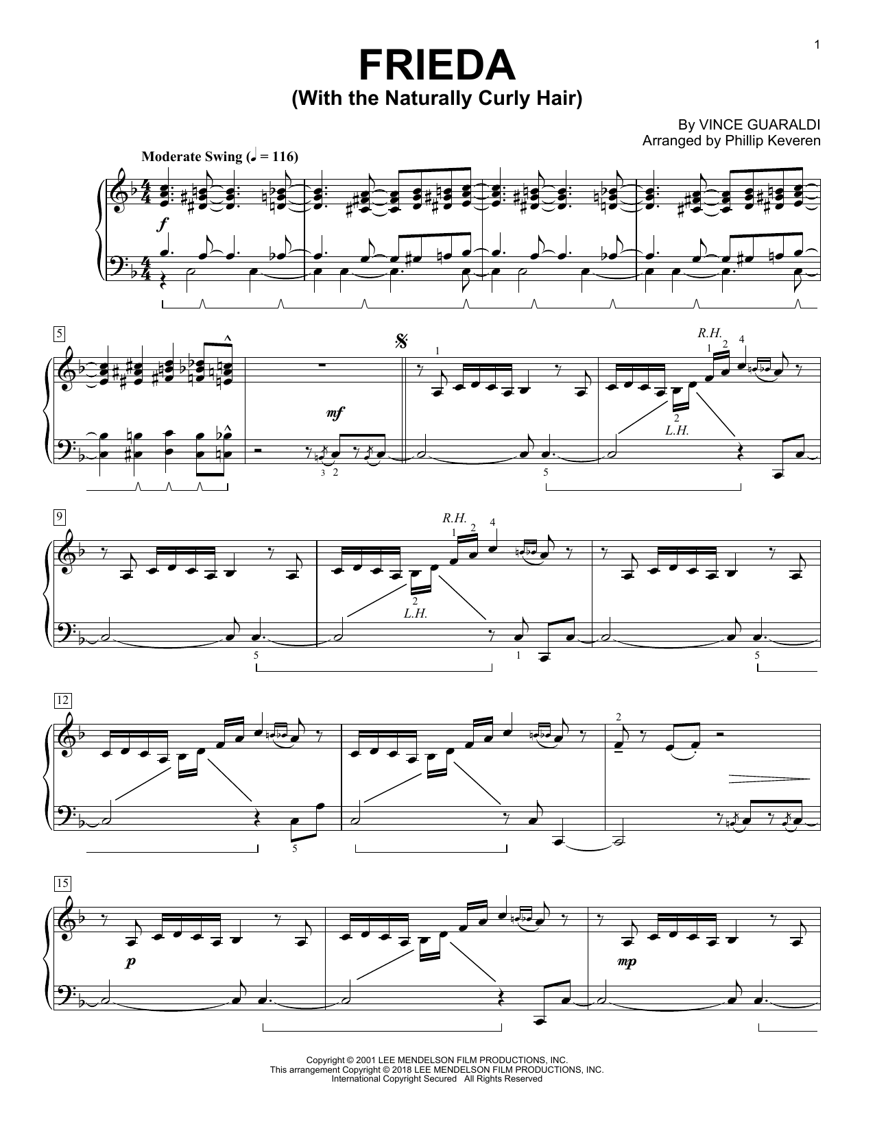Learn to play Phillip Keveren Frieda (With The Naturally Curly Hair) sheet music for Piano Solo in minutes. Price: 6.9900$ Phillip Keveren Frieda (With The Naturally Curly Hair) sheet music notes and chords arranged for Piano Solo
