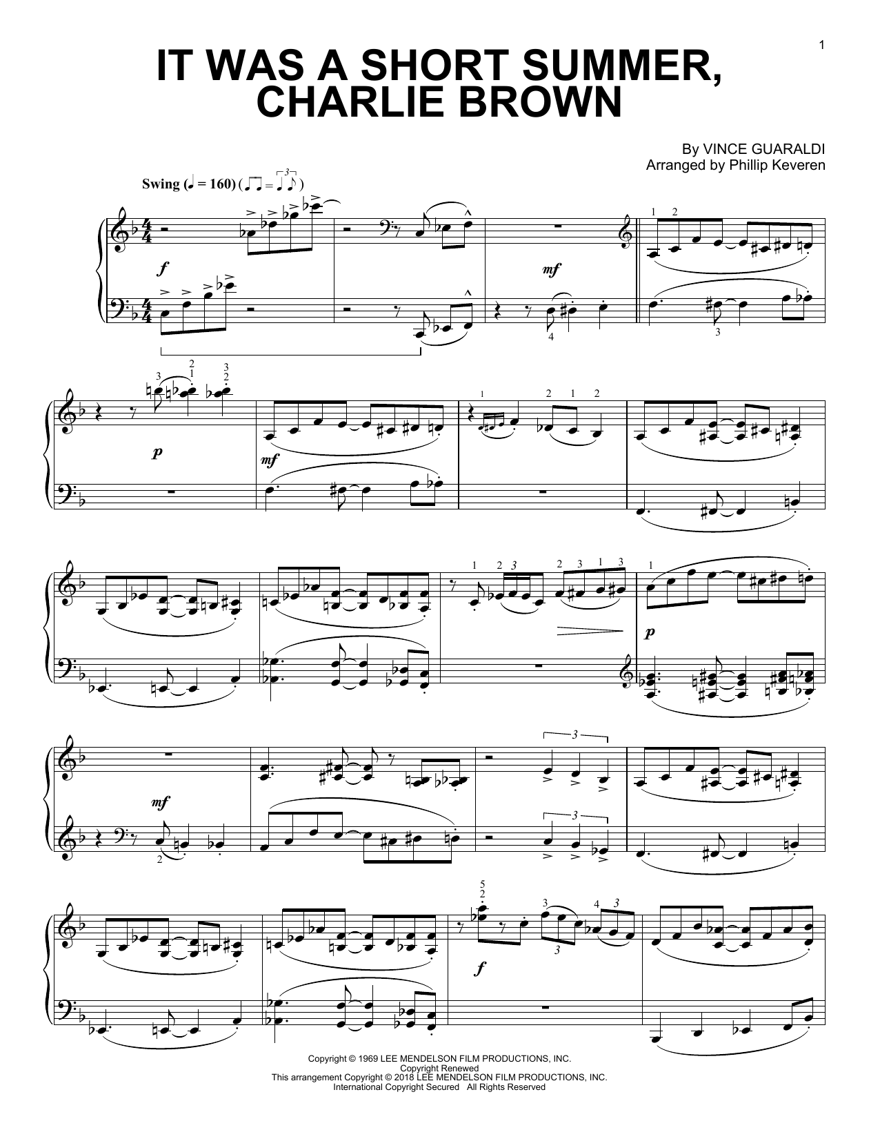 Learn to play Phillip Keveren It Was A Short Summer, Charlie Brown sheet music for Piano Solo in minutes. Price: 6.9900$ Phillip Keveren It Was A Short Summer, Charlie Brown sheet music notes and chords arranged for Piano Solo