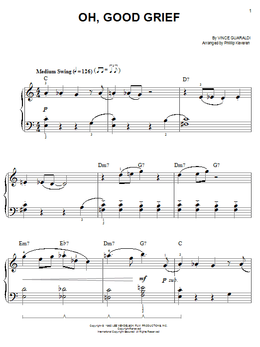 Learn to play Phillip Keveren Oh, Good Grief sheet music for Piano Solo in minutes. Price: 6.9900$ Phillip Keveren Oh, Good Grief sheet music notes and chords arranged for Piano Solo