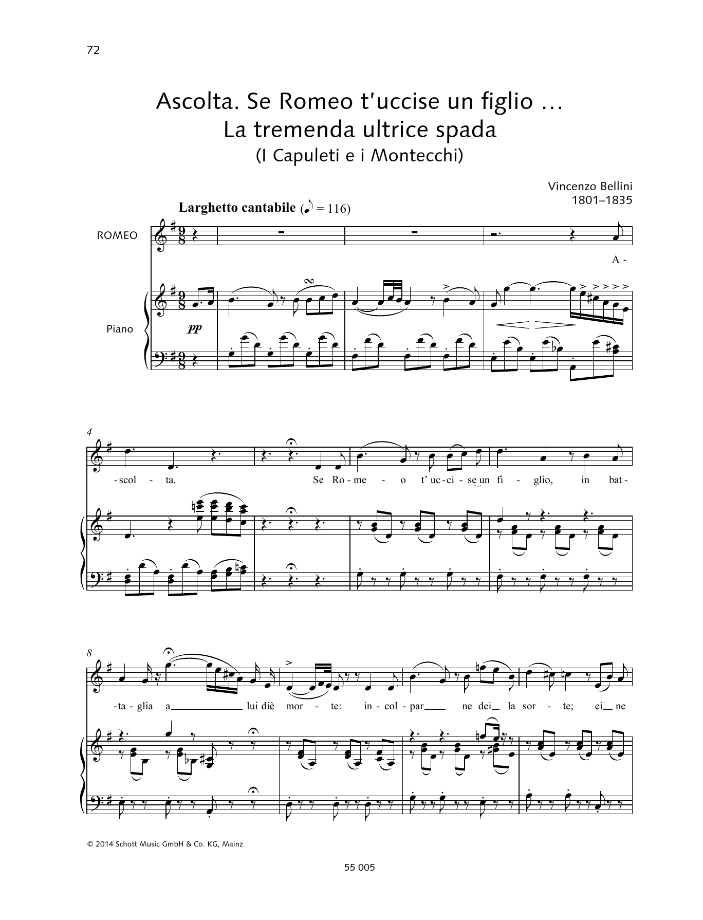 Learn to play Vincenzo Bellini Ascolta. Se Romeo t'uccise un figlio... La tremenda ultrice spada sheet music for Piano & Vocal in minutes. Price: 6.9900$ Vincenzo Bellini Ascolta. Se Romeo t'uccise un figlio... La tremenda ultrice spada sheet music notes and chords arranged for Piano & Vocal