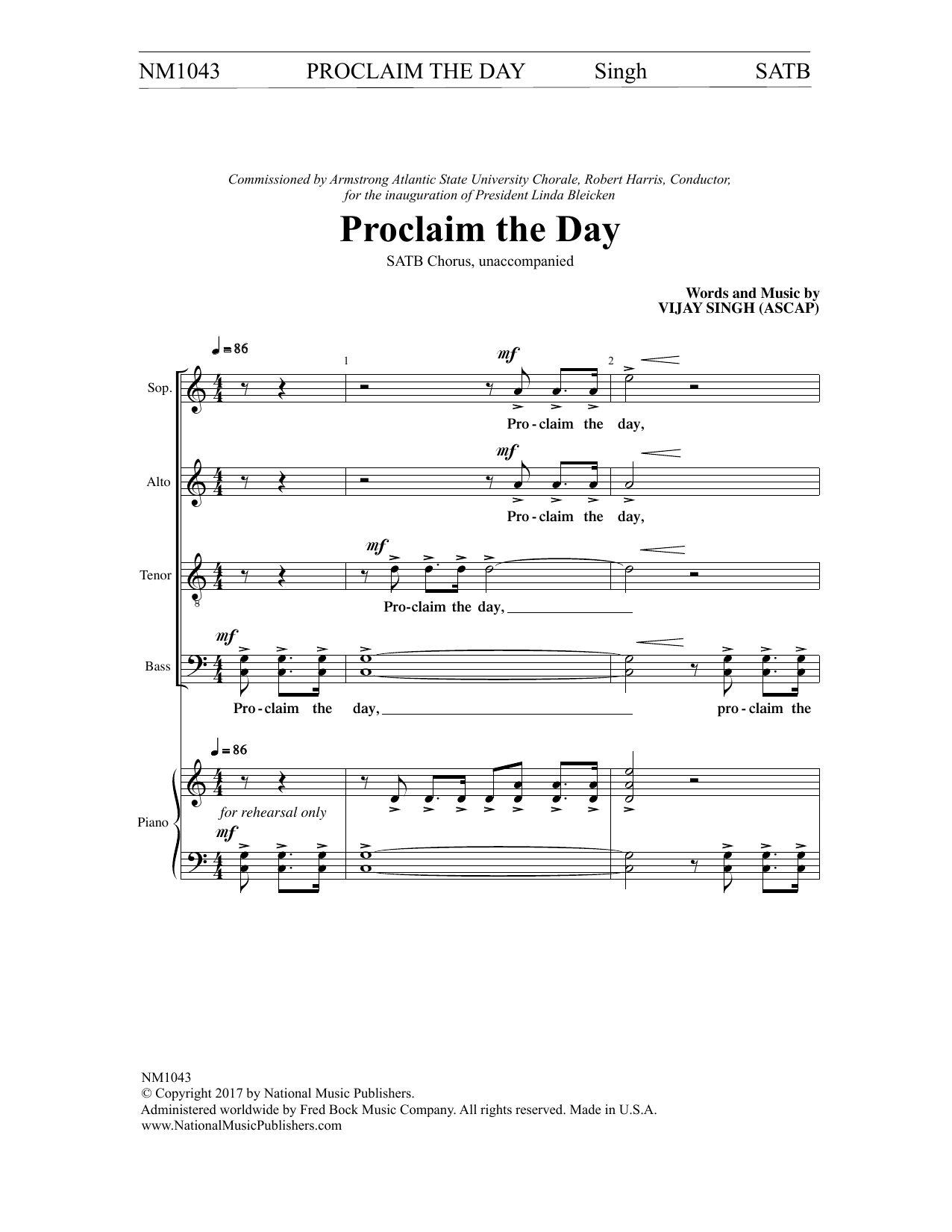 Vinjay Singh Proclaim the Day sheet music notes and chords. Download Printable PDF.