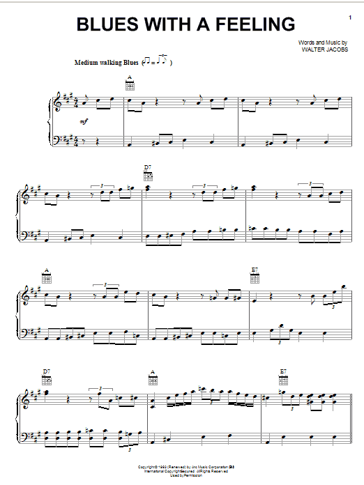 Learn to play Walter Jacobs Blues With A Feeling sheet music for Guitar Tab in minutes. Price: 6.9900$ Walter Jacobs Blues With A Feeling sheet music notes and chords arranged for Guitar Tab