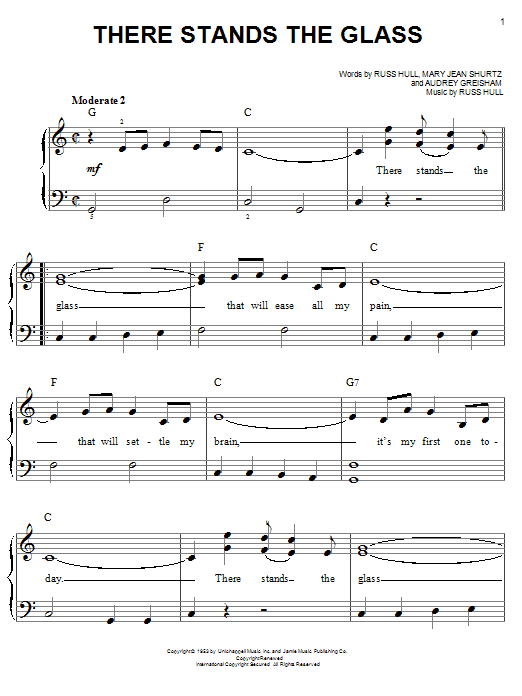 Webb Pierce There Stands The Glass sheet music notes and chords. Download Printable PDF.