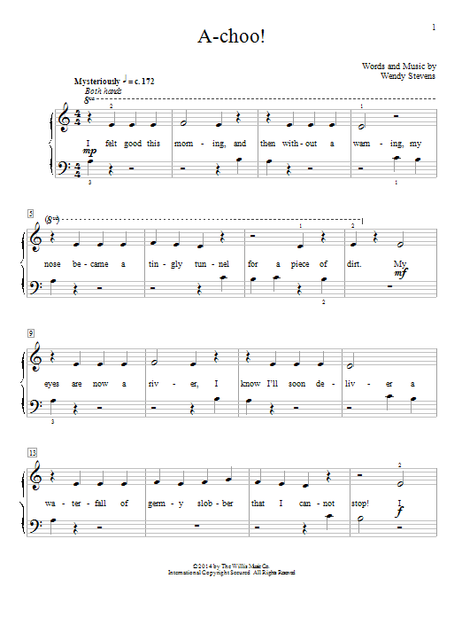 Wendy Stevens A-Choo! sheet music notes and chords. Download Printable PDF.