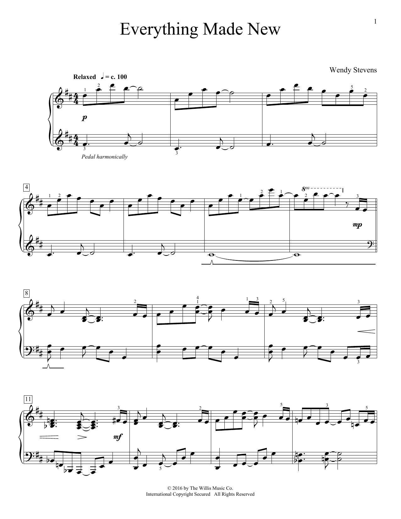 Wendy Stevens Everything Made New sheet music notes and chords. Download Printable PDF.