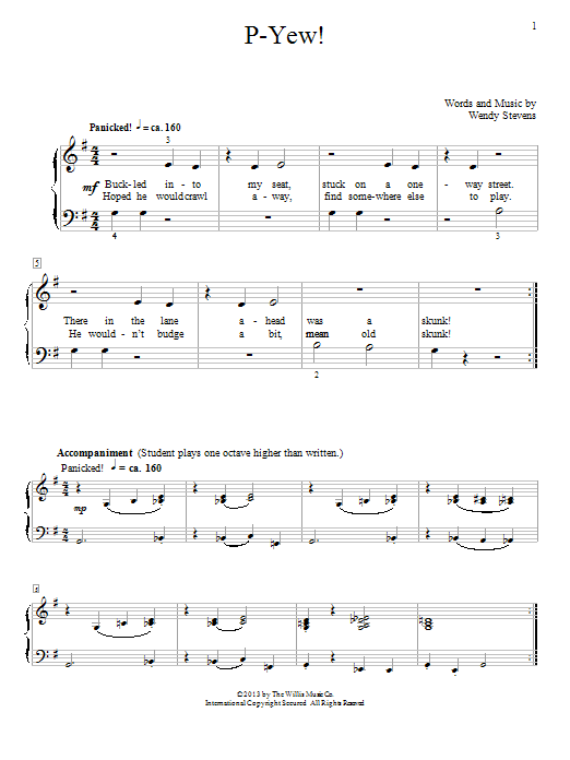 Wendy Stevens P-Yew! sheet music notes and chords. Download Printable PDF.