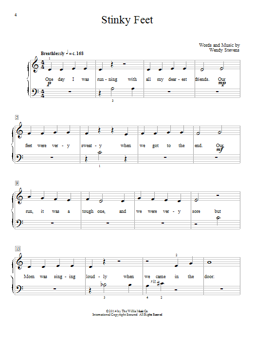 Wendy Stevens Stinky Feet sheet music notes and chords. Download Printable PDF.