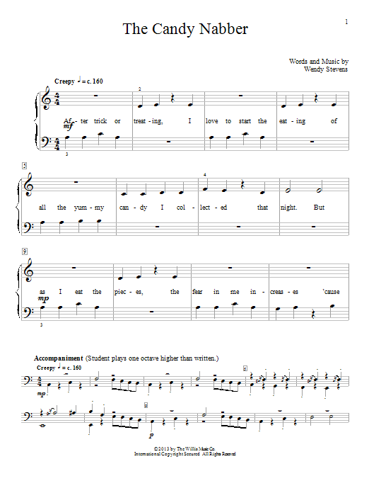 Wendy Stevens The Candy Nabber sheet music notes and chords. Download Printable PDF.