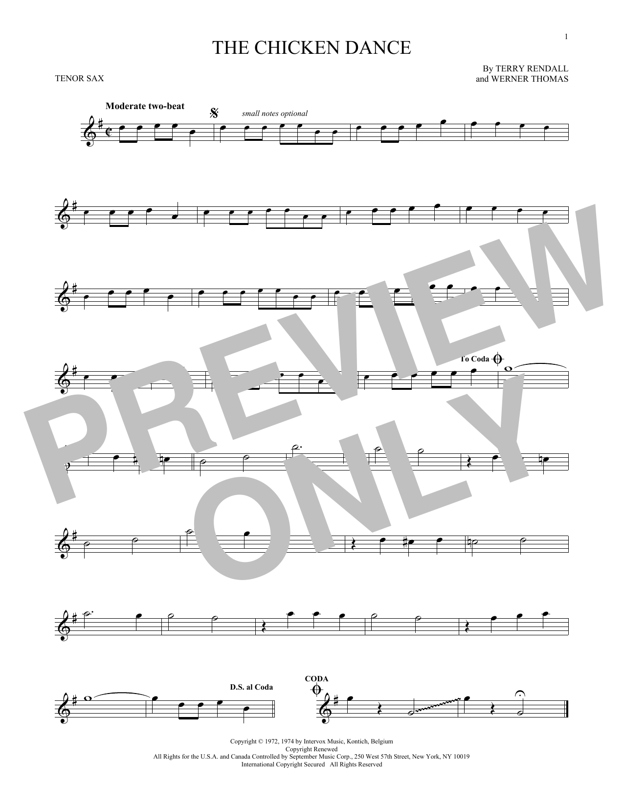 Werner Thomas The Chicken Dance sheet music notes and chords. Download Printable PDF.