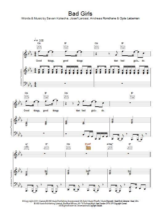 Learn to play Westlife Bad Girls sheet music for Piano, Vocal & Guitar in minutes. Westlife Bad Girls sheet music notes and chords
