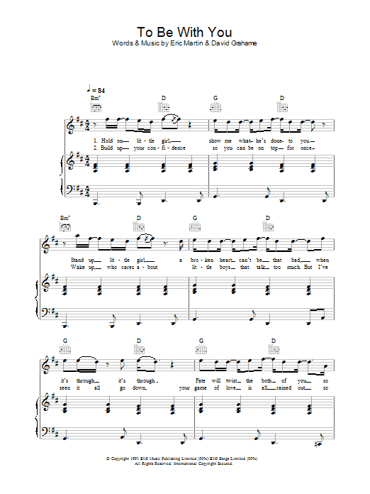 Westlife To Be With You sheet music notes and chords. Download Printable PDF.