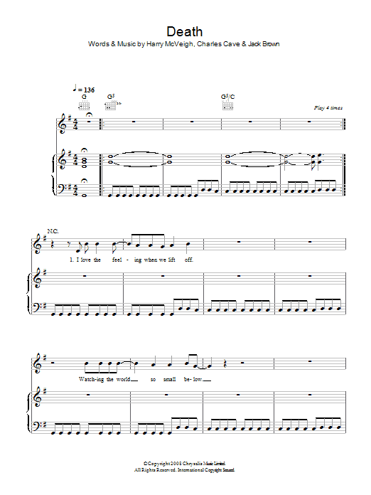 White Lies Death sheet music notes and chords. Download Printable PDF.