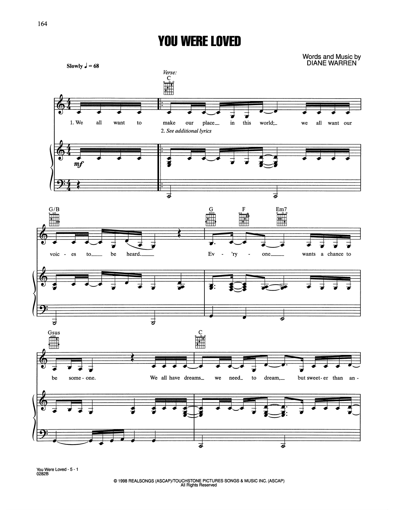 Download Whitney Houston You Were Loved Sheet Music, Chords & Lyrics