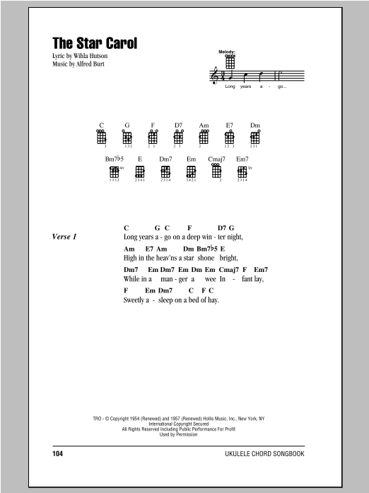 Wihla Hutson The Star Carol sheet music notes and chords. Download Printable PDF.