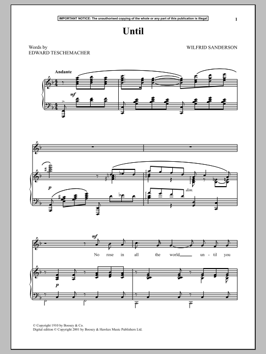 Wilfrid Sanderson Until sheet music notes and chords. Download Printable PDF.