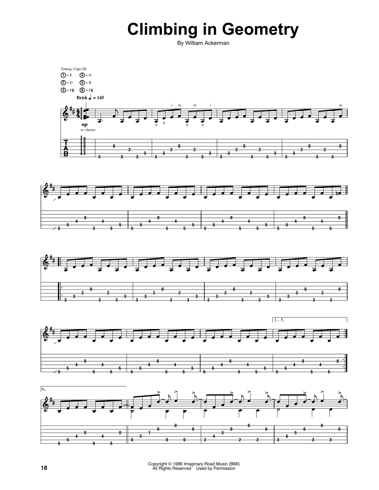 Will Ackerman Climbing In Geometry sheet music notes and chords. Download Printable PDF.