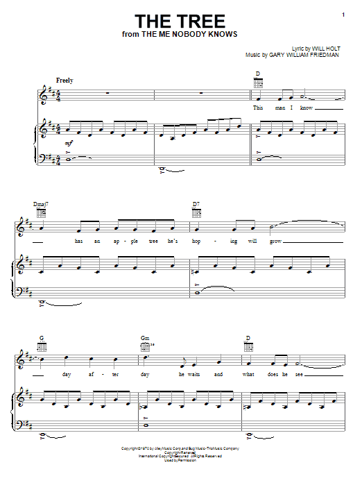 Will Holt The Tree sheet music notes and chords. Download Printable PDF.