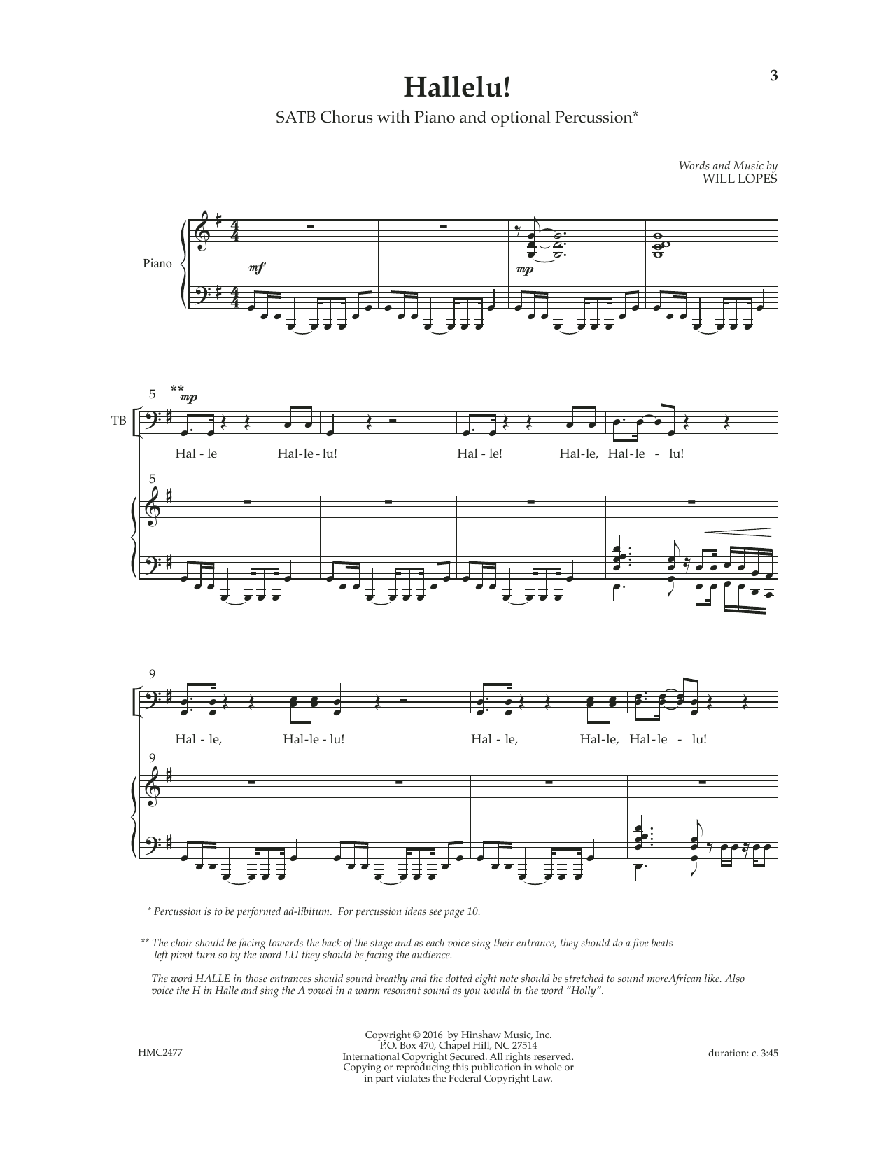 Will Lopes Hallelu sheet music notes and chords. Download Printable PDF.