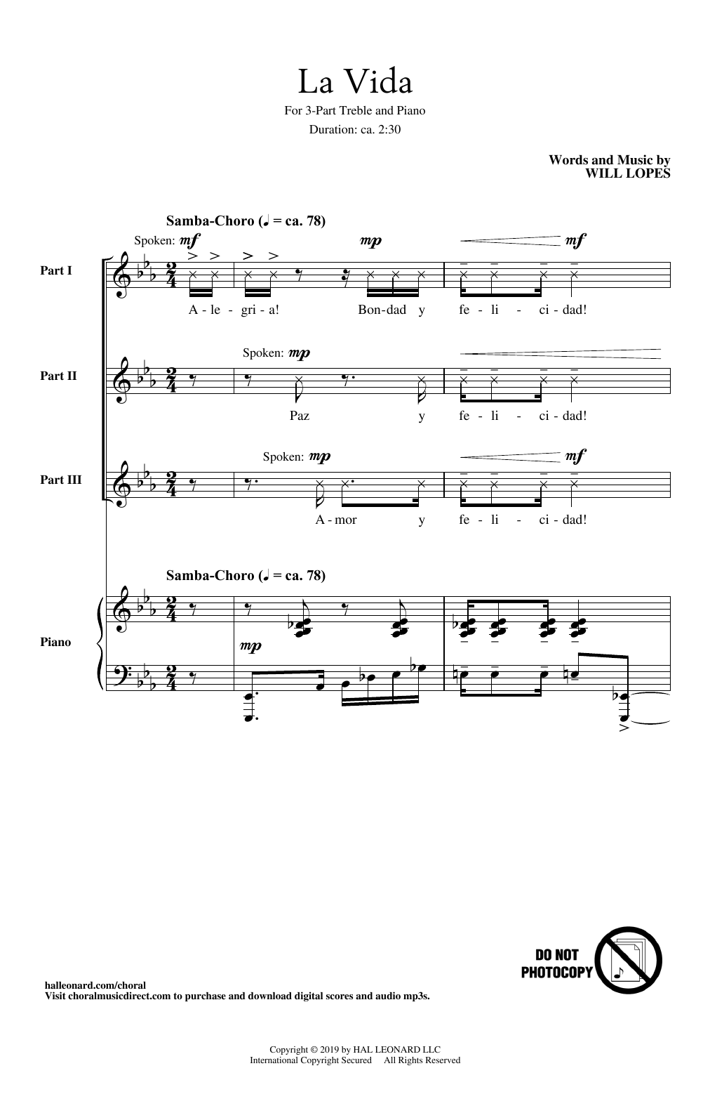 Will Lopes La Vida sheet music notes and chords. Download Printable PDF.