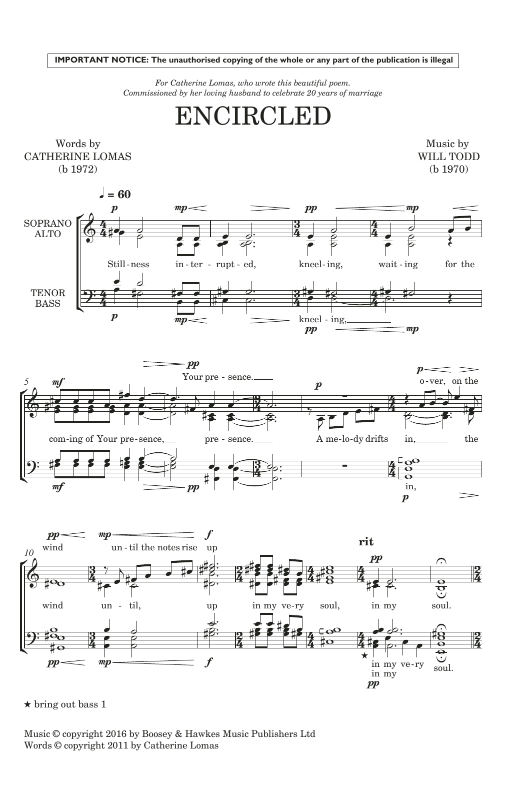 Will Todd Encircled sheet music notes and chords arranged for SATB Choir