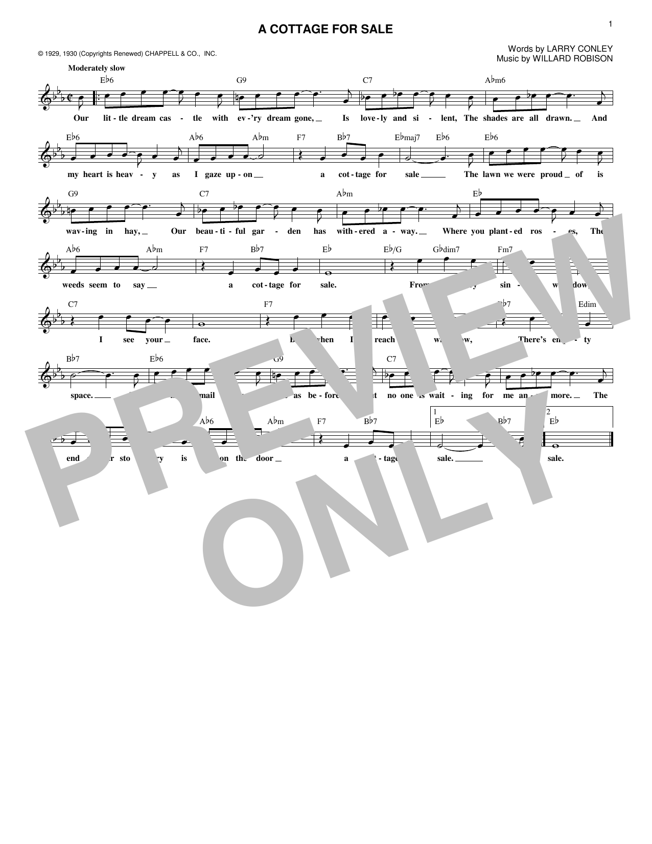 Learn to play Willard Robison A Cottage For Sale sheet music for Lead Sheet / Fake Book in minutes. Price: 5.9900$ Willard Robison A Cottage For Sale sheet music notes and chords arranged for Lead Sheet / Fake Book