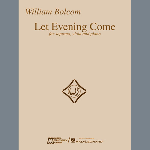 William Bolcom Let Evening Come (for soprano, viola and piano) Profile Image