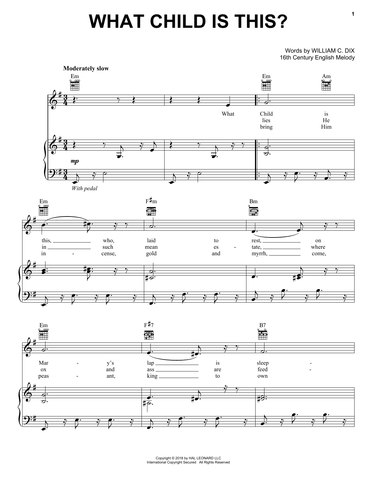 Christmas Carol What Child Is This? sheet music notes and chords - Download Printable PDF and start playing in minutes.