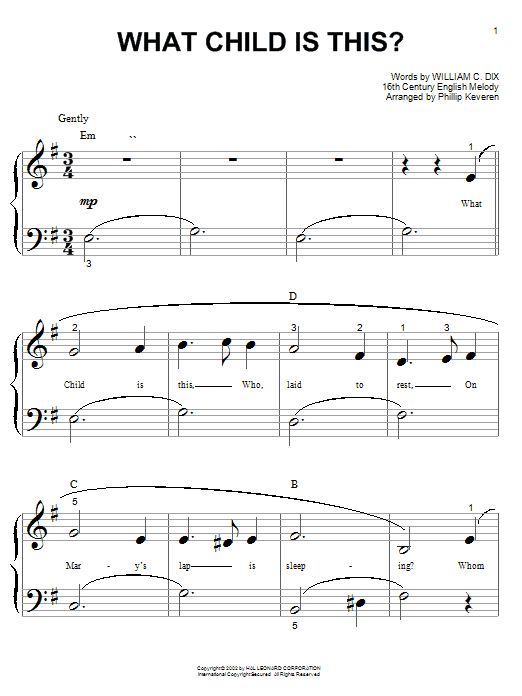 Learn to play William C. Dix What Child Is This? (arr. Phillip Keveren) sheet music for Easy Piano Solo in minutes. Price: 6.9900$ William C. Dix What Child Is This? (arr. Phillip Keveren) sheet music notes and chords arranged for Easy Piano Solo