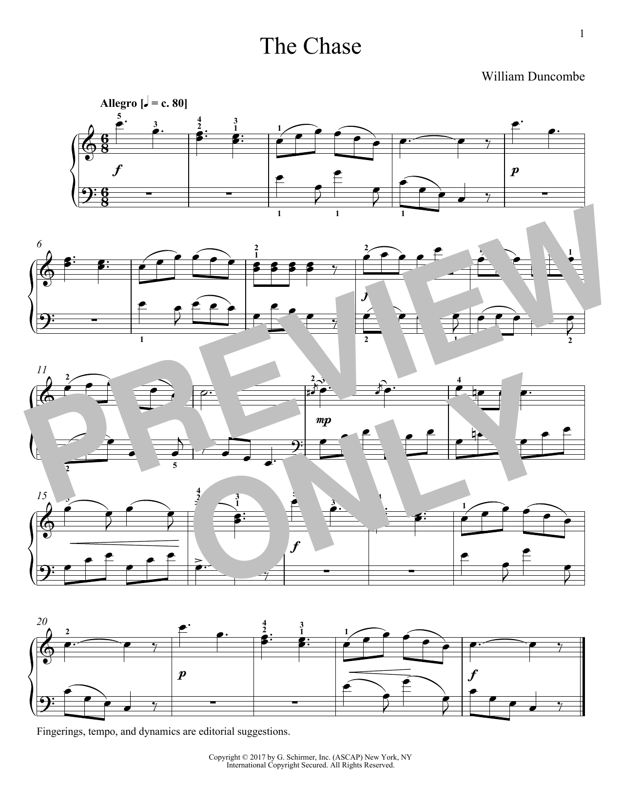 William Duncombe The Chase sheet music notes and chords. Download Printable PDF.