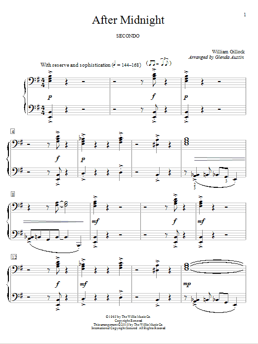 William Gillock After Midnight sheet music notes and chords. Download Printable PDF.