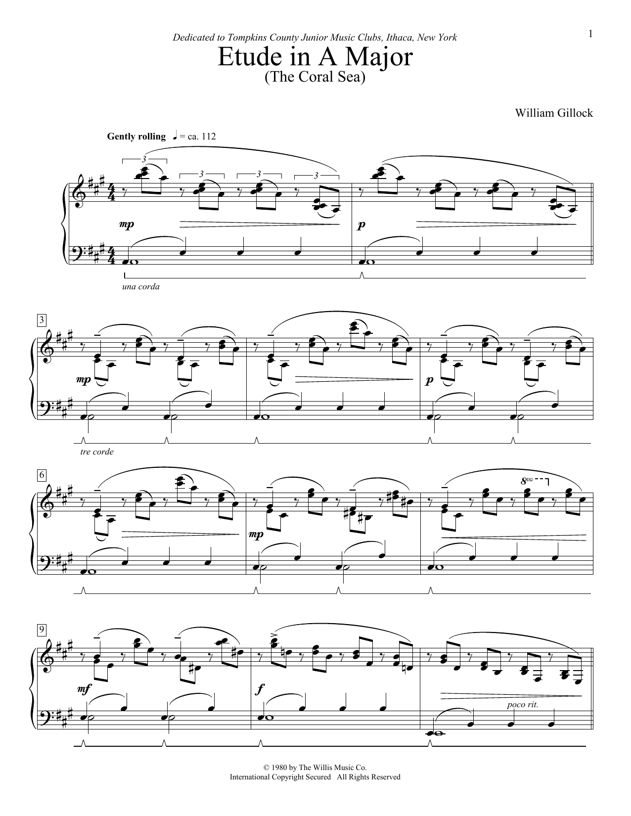 Learn to play William Gillock Etude In A Major (The Coral Sea) sheet music for Educational Piano in minutes. William Gillock Etude In A Major (The Coral Sea) sheet music notes and chords. Download Printable PDF.