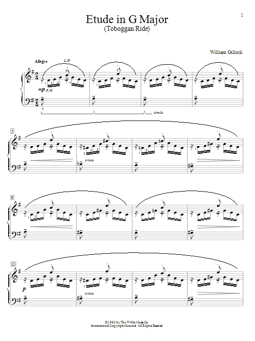 Learn to play William Gillock Etude In G Major (Toboggan Ride) sheet music for Educational Piano in minutes. William Gillock Etude In G Major (Toboggan Ride) sheet music notes and chords. Download Printable PDF.