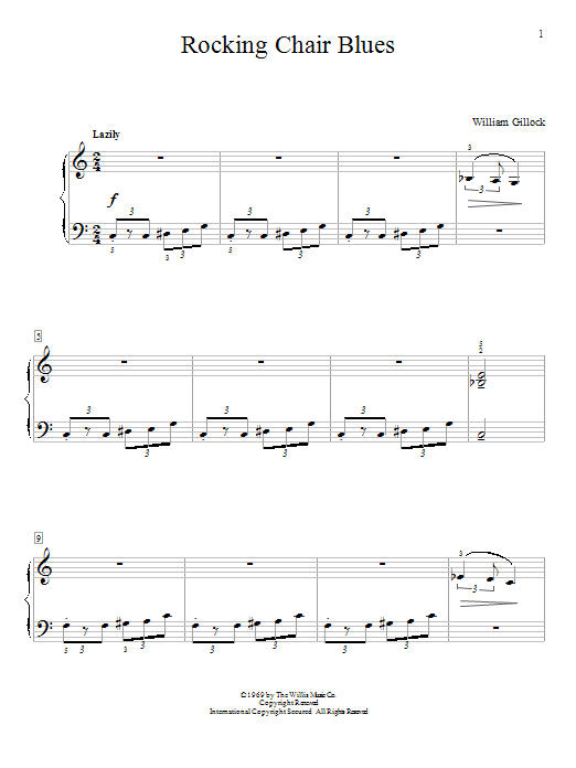 William Gillock Rocking Chair Blues sheet music notes and chords. Download Printable PDF.