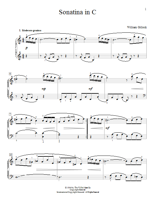 Learn to play William Gillock Sonatina In C sheet music for Educational Piano in minutes. William Gillock Sonatina In C sheet music notes and chords. Download Printable PDF.