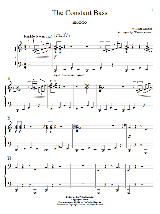 William Gillock The Constant Bass sheet music notes and chords. Download Printable PDF.