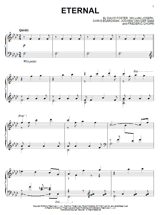 William Joseph Eternal sheet music notes and chords. Download Printable PDF.
