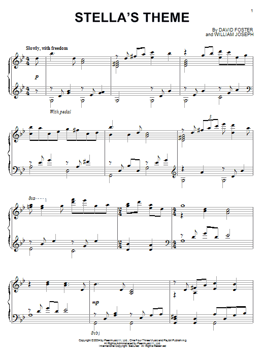 William Joseph Stella's Theme sheet music notes and chords. Download Printable PDF.