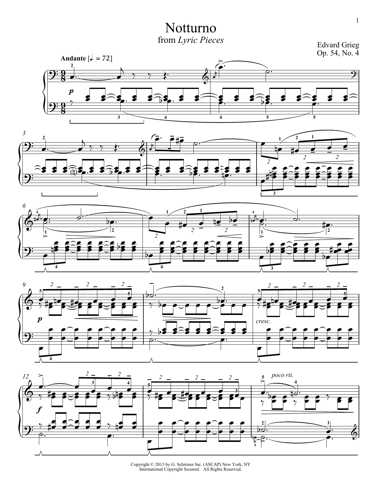 Learn to play William Westney Notturno, Op. 54, No. 4 sheet music for Piano Solo in minutes. William Westney Notturno, Op. 54, No. 4 sheet music notes and chords