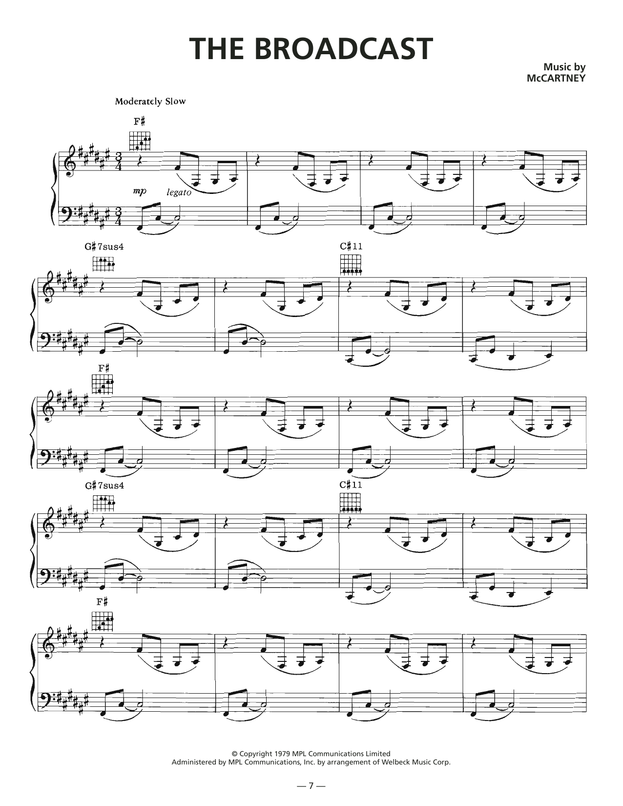 Wings The Broadcast sheet music notes and chords. Download Printable PDF.