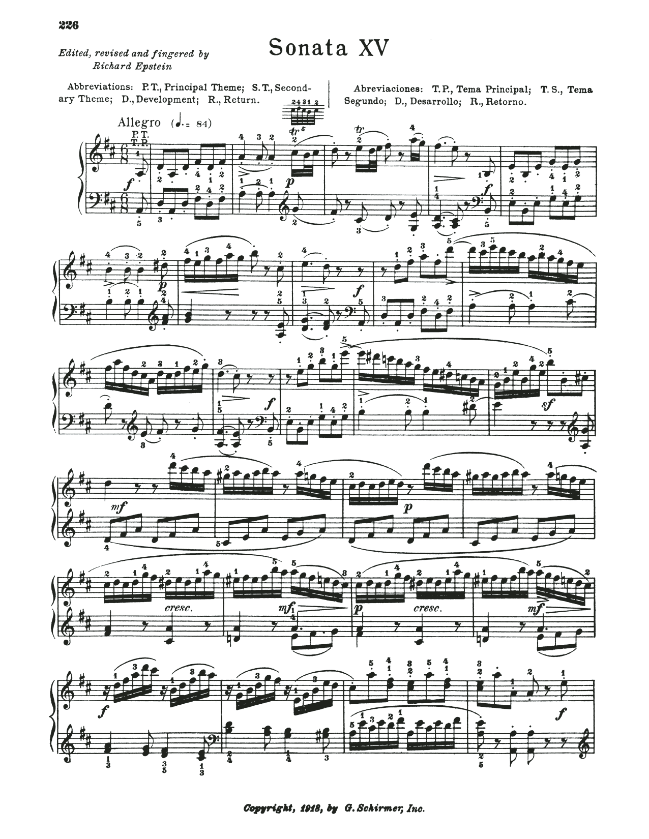 Wolfgang Amadeus Mozart "Sonata In D Major, K. 576" Sheet Music ...