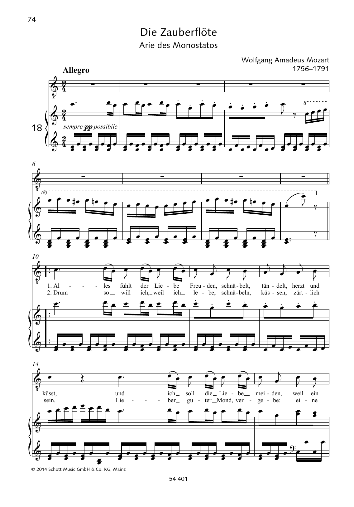 Learn to play Wolfgang Amadeus Mozart Alles fühlt der Liebe Freuden sheet music for Piano & Vocal in minutes. Price: 6.9900$ Wolfgang Amadeus Mozart Alles fühlt der Liebe Freuden sheet music notes and chords arranged for Piano & Vocal