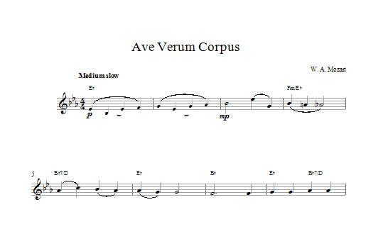 Wolfgang Amadeus Mozart Avernum sheet music notes and chords. Download Printable PDF.