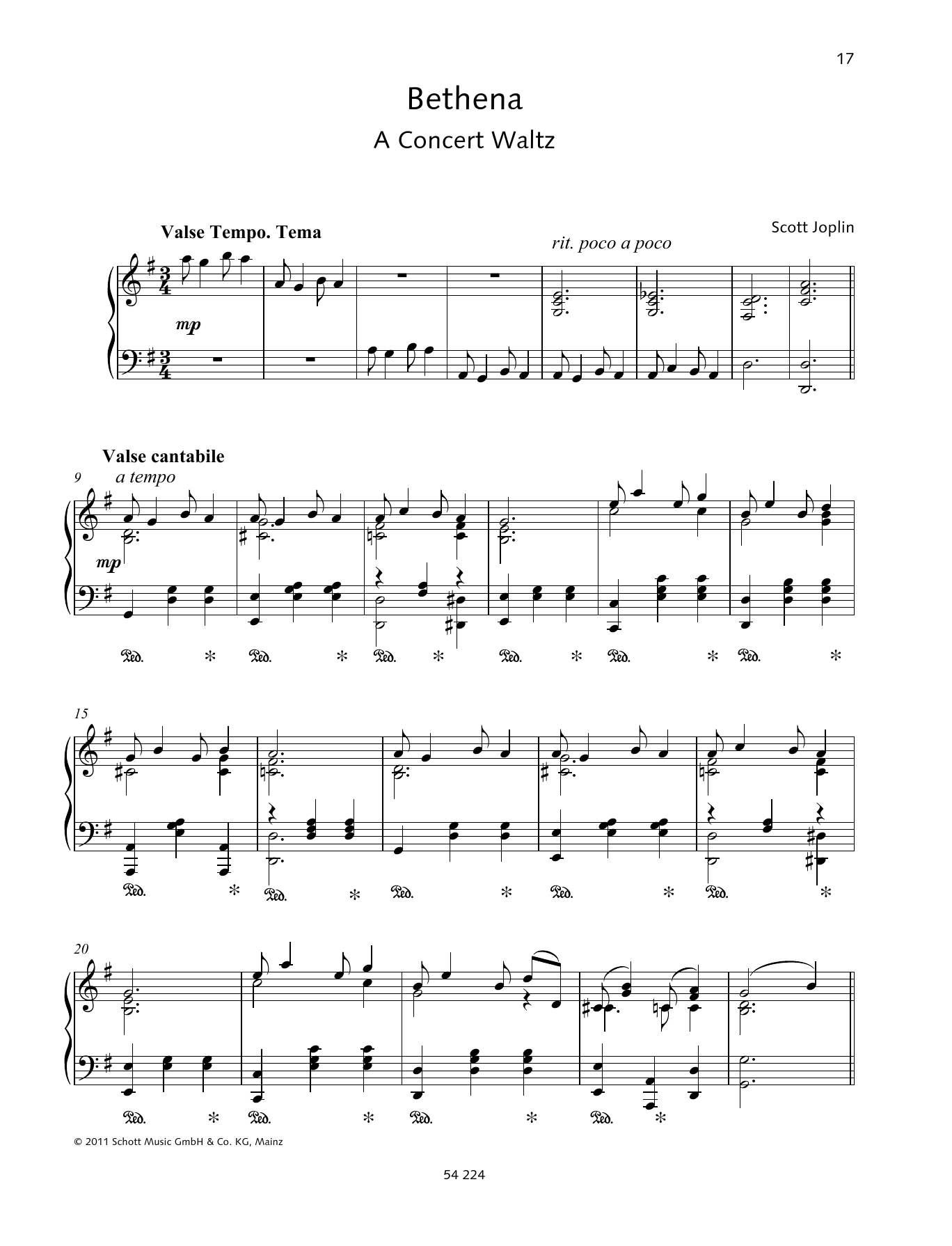 Wolfgang Birtel Bethena sheet music notes and chords arranged for Piano Solo