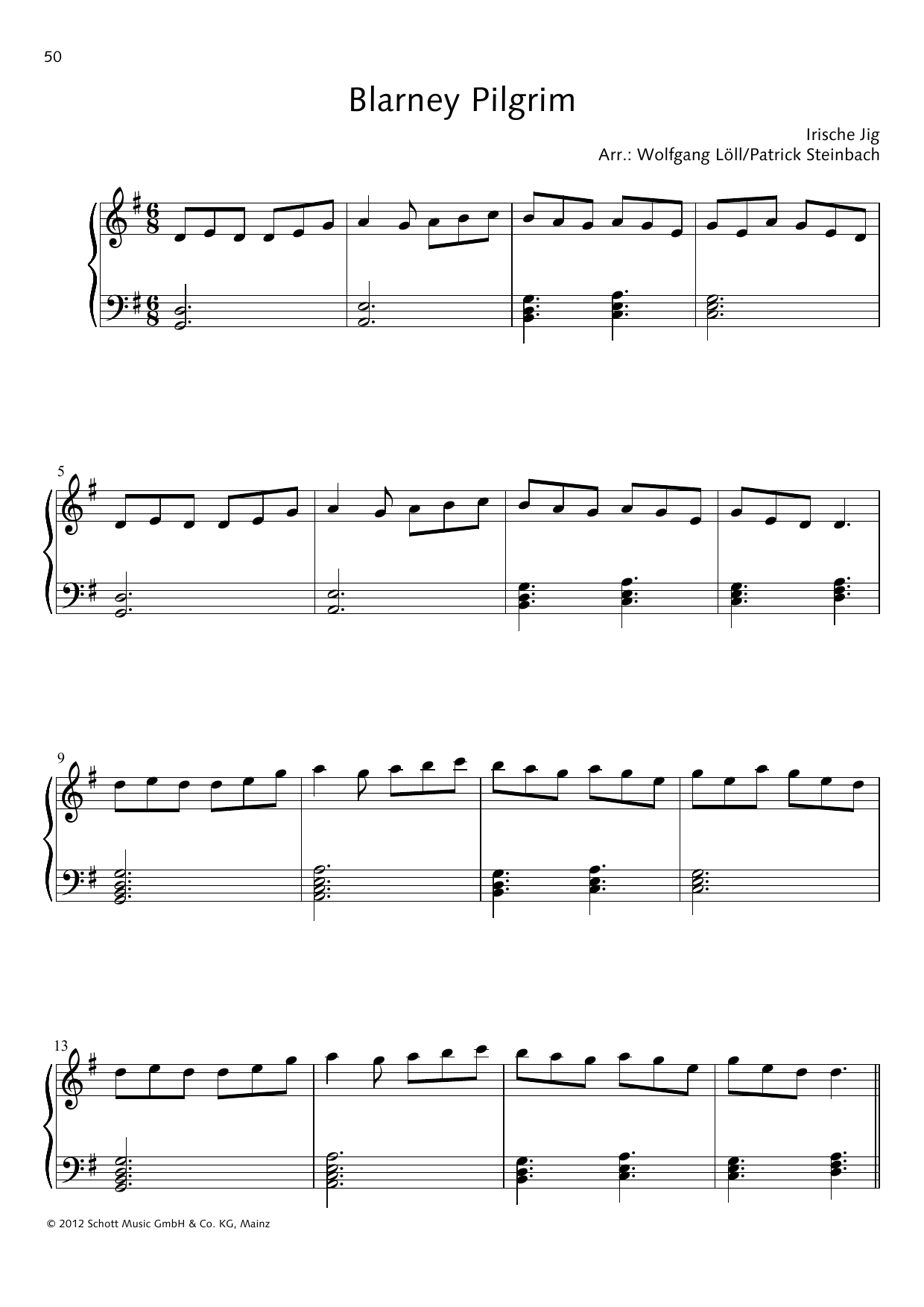 Wolfgang Löll Blarney Pilgrim sheet music notes and chords. Download Printable PDF.